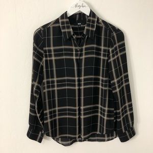 Uniqlo Plaid Chiffon Top
